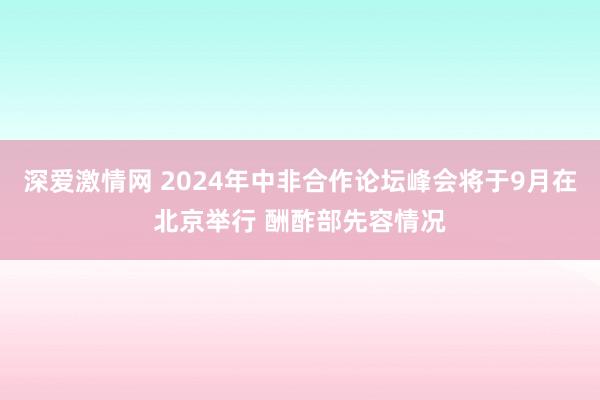 深爱激情网 2024年中非合作论坛峰会将于9月在北京举行 酬酢部先容情况