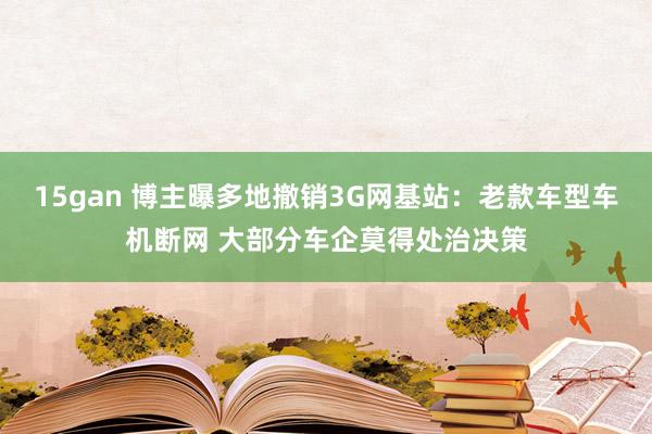 15gan 博主曝多地撤销3G网基站：老款车型车机断网 大部分车企莫得处治决策