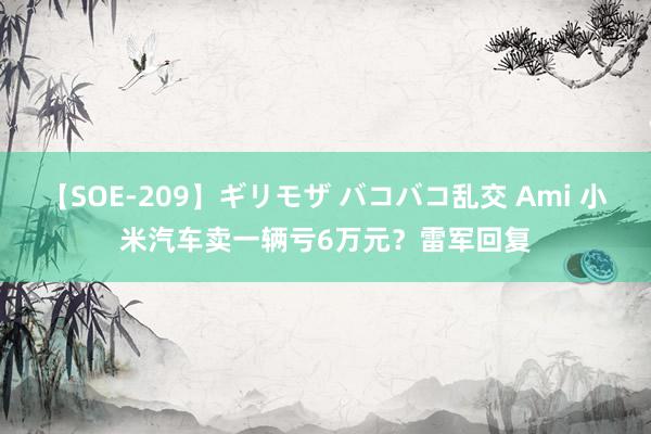 【SOE-209】ギリモザ バコバコ乱交 Ami 小米汽车卖一辆亏6万元？雷军回复