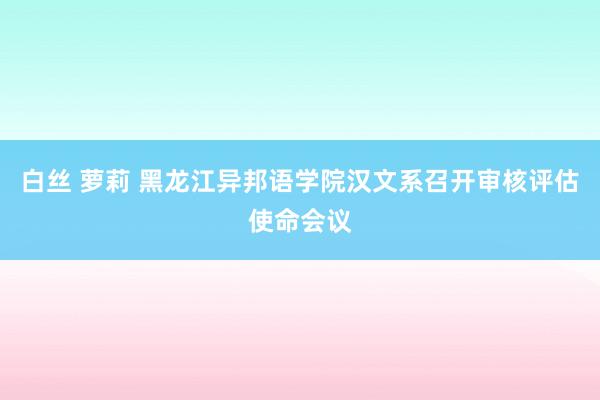 白丝 萝莉 黑龙江异邦语学院汉文系召开审核评估使命会议