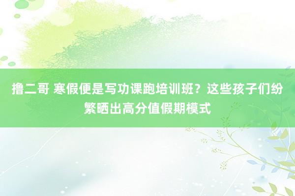 撸二哥 寒假便是写功课跑培训班？这些孩子们纷繁晒出高分值假期模式