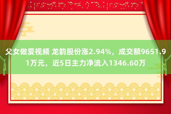 父女做爱视频 龙韵股份涨2.94%，成交额9651.91万元，近5日主力净流入1346.60万