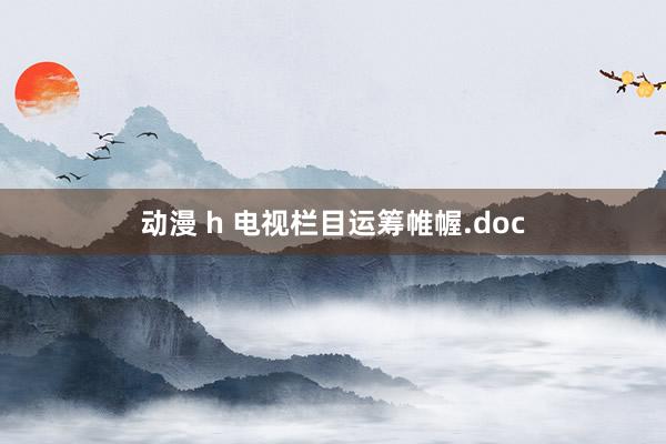 动漫 h 电视栏目运筹帷幄.doc